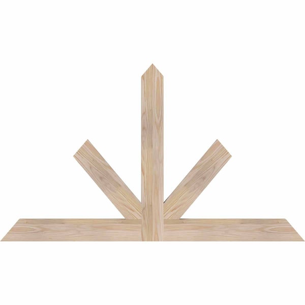 Ekena Millwork Saratoga Smooth Timber Gable Bracket, Douglas Fir, 48"W x 28"H x 1 1/2"D x 3 1/2"F, 14/12 Pitch GBW048X28X0204SAR00SDF - main